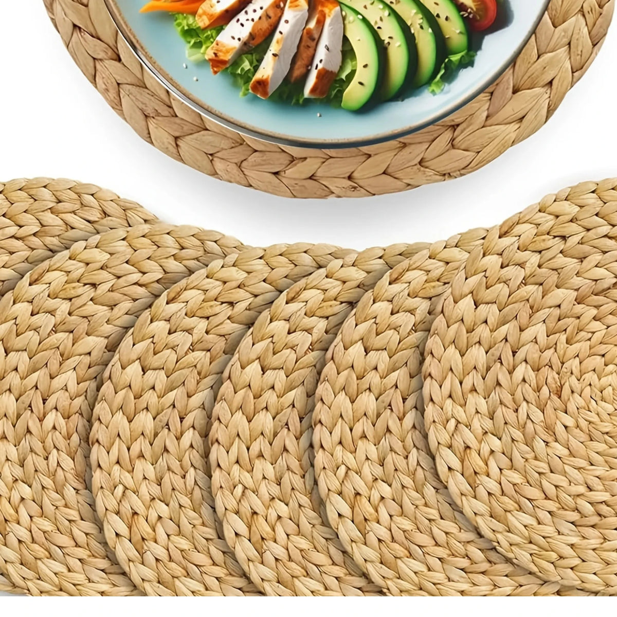 assiettes tressées rustiques naturelles servir plats automnaux 30cm diamètre decoration rustique nature
