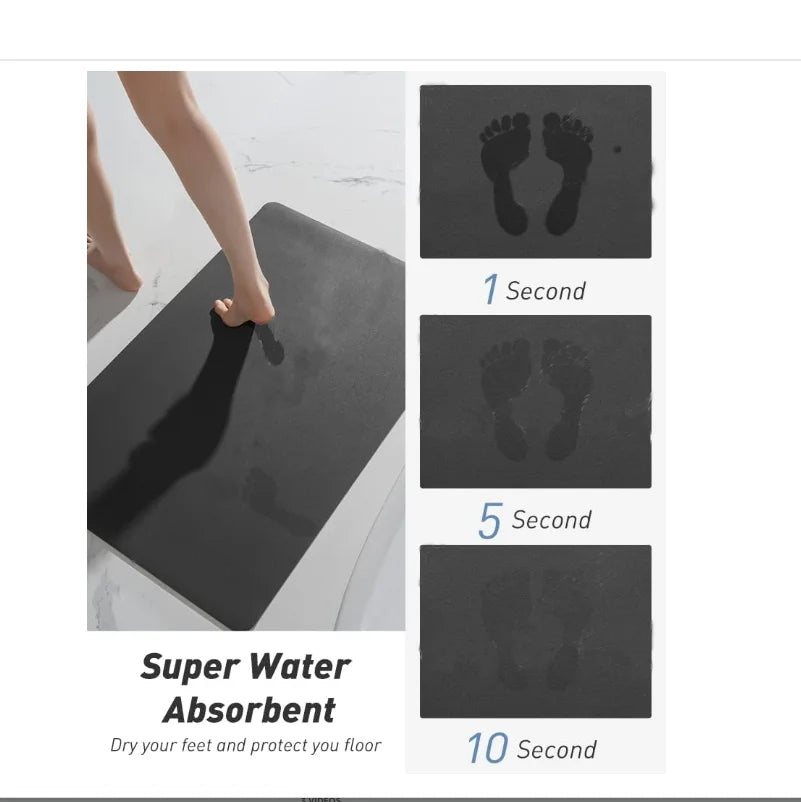 tapis sol beige clair rayures horizontales moderne salle bain absorbant séchage rapide antidérapant