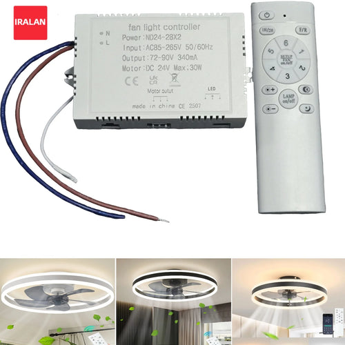 contrôleur ventilateur led télécommande bande lumineuse flexible gradation couleur réglable moderne blanc rond