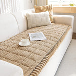 housse canapé gris clair rayures horizontales flanelle salon hiver moderne