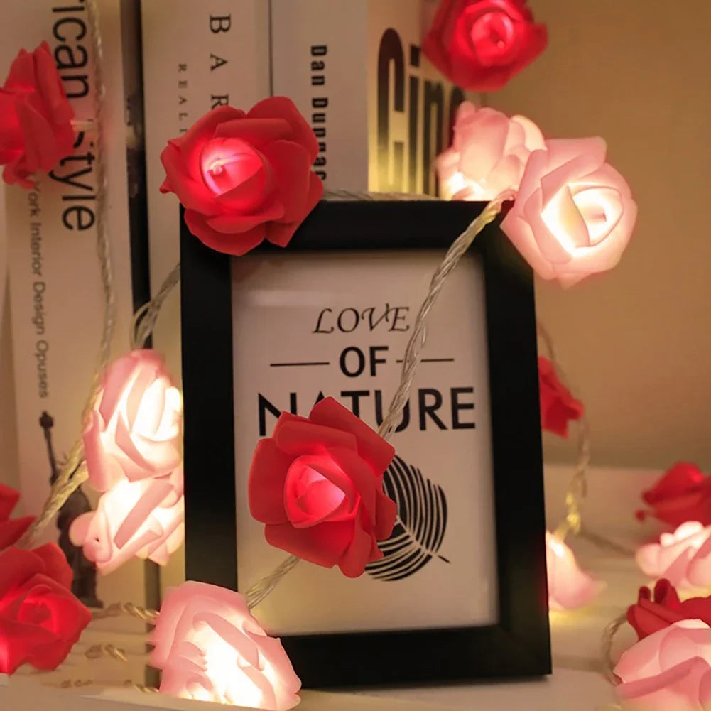 guirlande lumineuse flocons roses blancs modernes noel decoration festive led 3m multicouleur