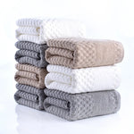 serviettes bain coton motif happy life séchage rapide moderne rose clair gris blanc
