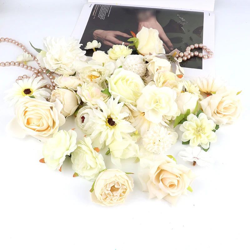 décoration intérieure fleurs artificielles rose jaune blanches festives mariage anniversaire romantique