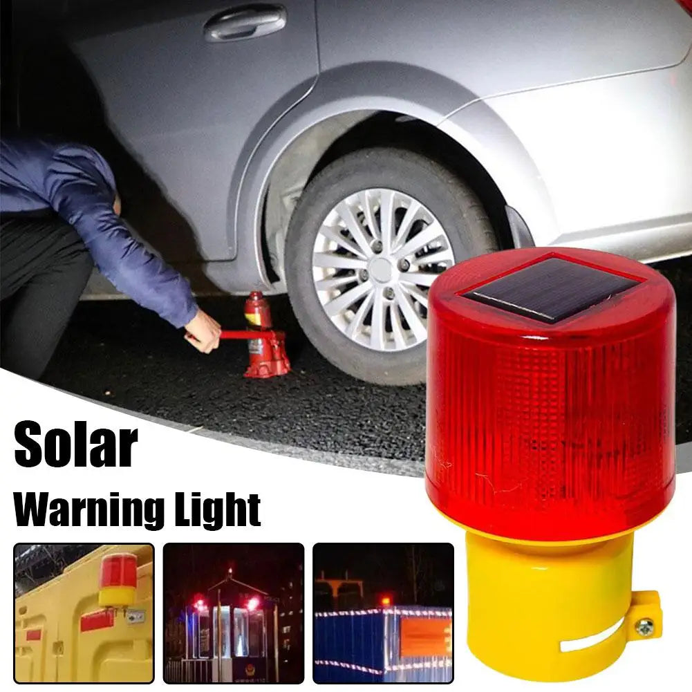 lampe signalisation solaire rouge jaune rayures verticales moderne utilitaire 24v fluxlumineuxcertifieece