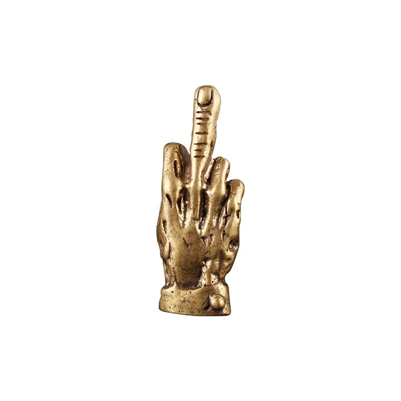 ornement métal doré sculpté statuette animale compagnie rétro vintage opaque miniature collection deco