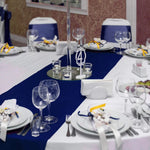 nappe table satin mariage événement extérieur banqueterie couleur or argent violet rouge festive