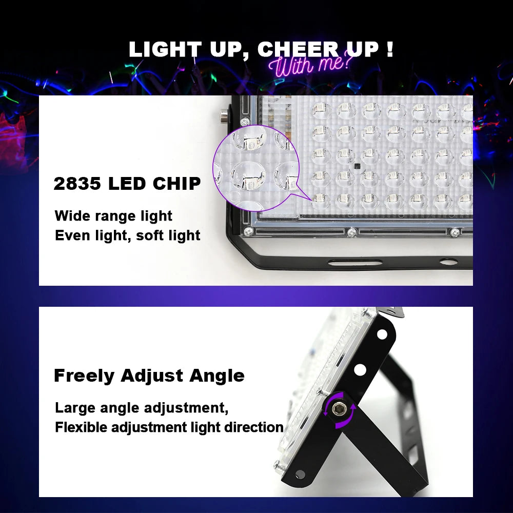 lampe led uv 100w 150w 50w usb black light moderne disco bleu contrôleur usb