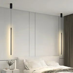 lampe suspension moderne noire rectangulaire minimaliste luminaire salon chambre métal aluminium intérieur