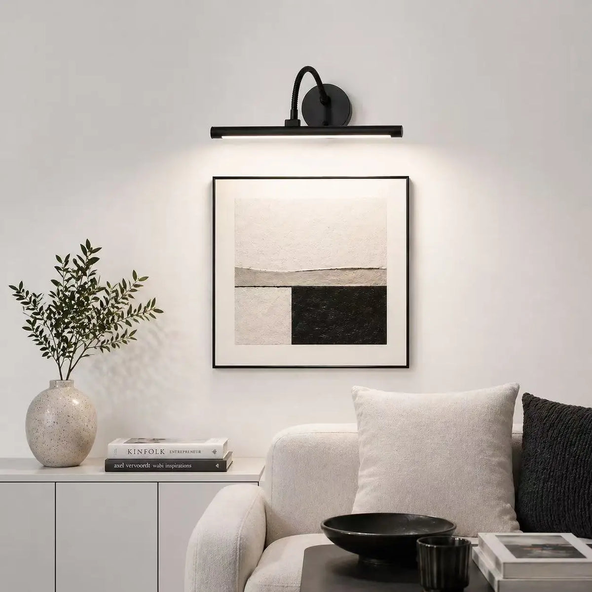 lampe murale led noir moderne fixée mur télécommande éclairage intérieur chambre coucher salle manger