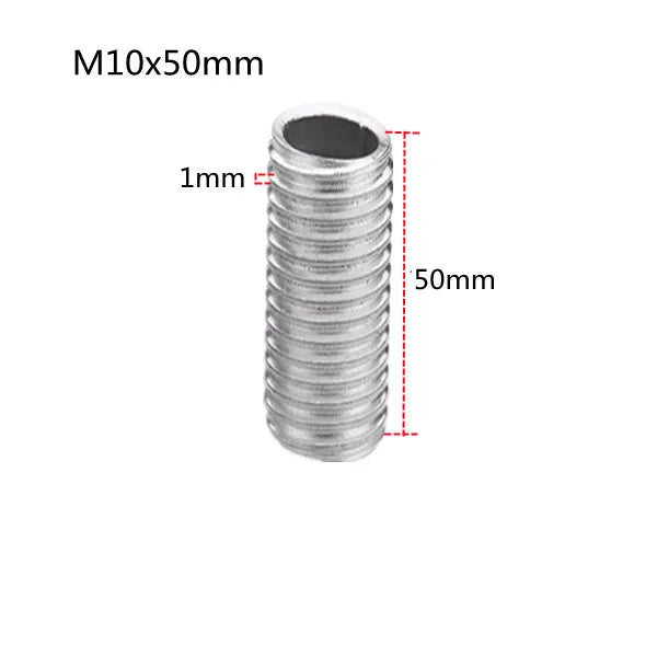 vis filetées argentées filetage régulier industriel 10 pièces M10 10mm 15mm 20mm 25mm 30mm