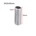 vis filetées argentées filetage régulier industriel 10 pièces M10 10mm 15mm 20mm 25mm 30mm