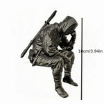 statue noire réaliste ninja japonais décoration intérieure ornement texturé humain asiatique
