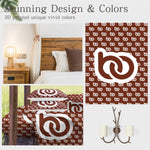ensemble literie marron foncé imprimé spirale moderne taies oreiller coussin