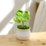 plante artificielle tricotée vert clair decoration maison anniversaire mariageintérieur creative artisanale