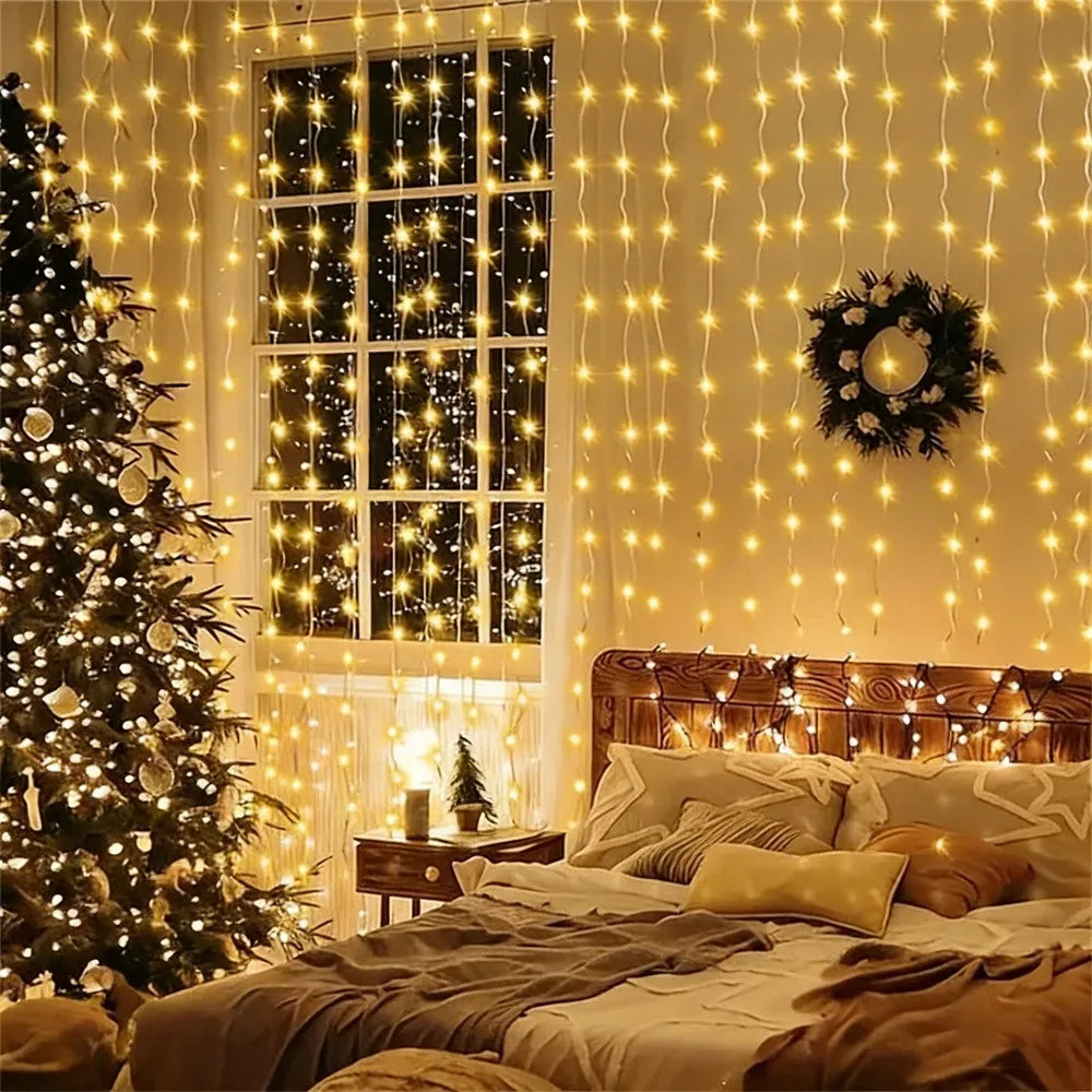 rideau lumineux led multicolore 3m 3m 300 leds occasion noel anniversaire mariage