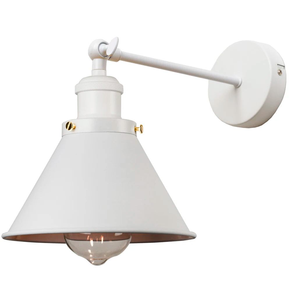 lampe murale industrielle moderne blanc doré fixée mur ampoule led étanche chambre salon