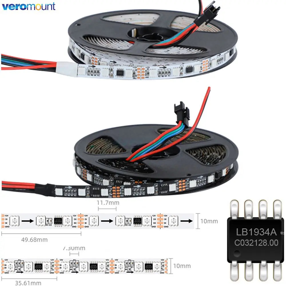 ruban led flexible smd 5050 rgb 60 84 leds noir blanc adhésif modernes points