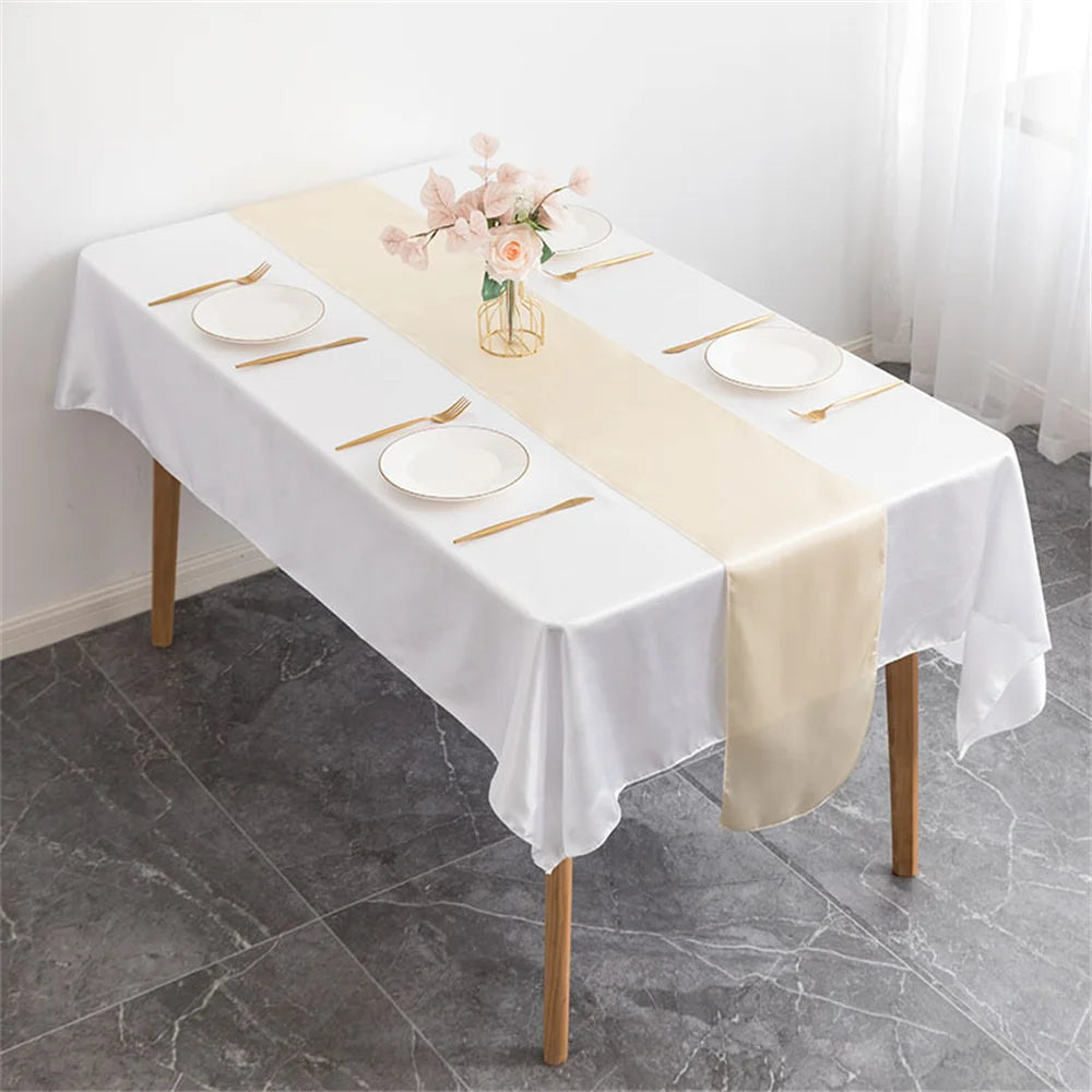 nappe satinée table fête blanc rouge rose anniversaire mariage baptême noël saint valentin