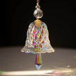 décoration extérieure boule cristal transparente dorée chaîne métallique cloche verre facettée moderne atrape soleil