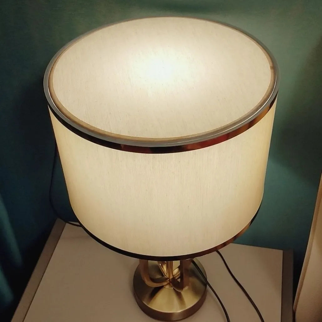 lampe table moderne or noir tissu beige base plate sans fixation led 21cm 41cm