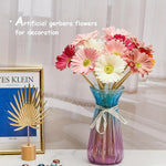 fleurs artificielles gerberas orange rose blanc moderne décoration intérieure vase ruban