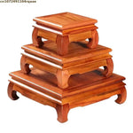 support bois classique marron foncé vase pot fleur figurine miniature table