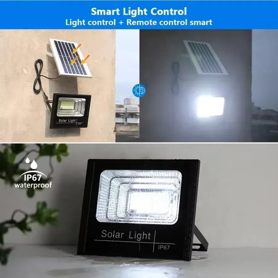 lampe solaire moderne noire blanche ip67 anti eau 356led smart control clips fixés