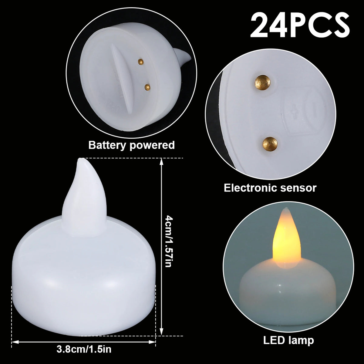 bougies led flottantes blancs modernes décoration maison piscine fontaine 12pcs 24pcs
