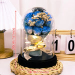 bouquet roses stabilisées cloche verre noir rose bleu violet romantiqueintérieur decorationévénement mariage