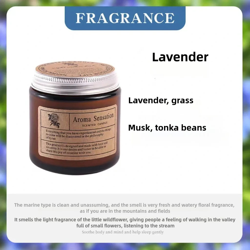 bougies parfumées cire soja marron clair étiquette blanche aromathérapie décoration maison cadeau événementNELLE luxE