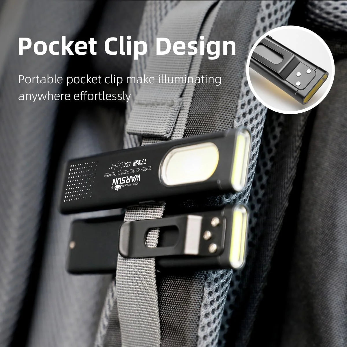 lampe poche rechargeable led alliage aluminium base magnétique clip métallique moderne