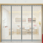 rideau porte pliable gris maille fine moderne résistant moustiques