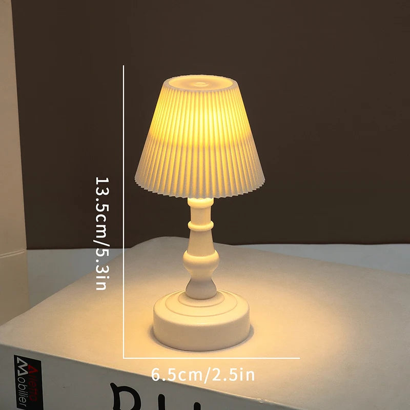 lampe table veilleuse fleur led blanc plissé classique adhésif interrupteur chambre coucher