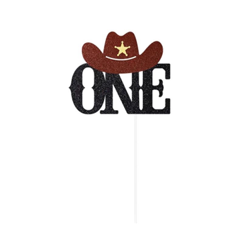 décoration anniversaire thème cow boy set haut chaise bannières gâteau bonnet tissu burlap pompons
