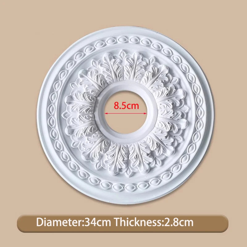 décoratif blanc ornements floraux classique 50cm diamètre 2.8cm épaisseur