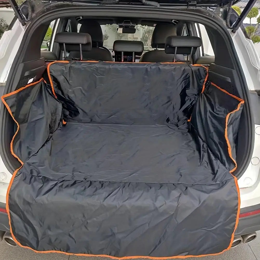 tapis imperméable anti poussière clips pratique noir orange chiens coffre auto supplémentaire résistant