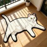 tapis sol antidérapant imperméable chats imprimé noir blanc gris animaux couloir exercice adultes