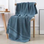 serviette bain coton bleu rose blanc rayures horizontales rapide absorbante machine moderne douce