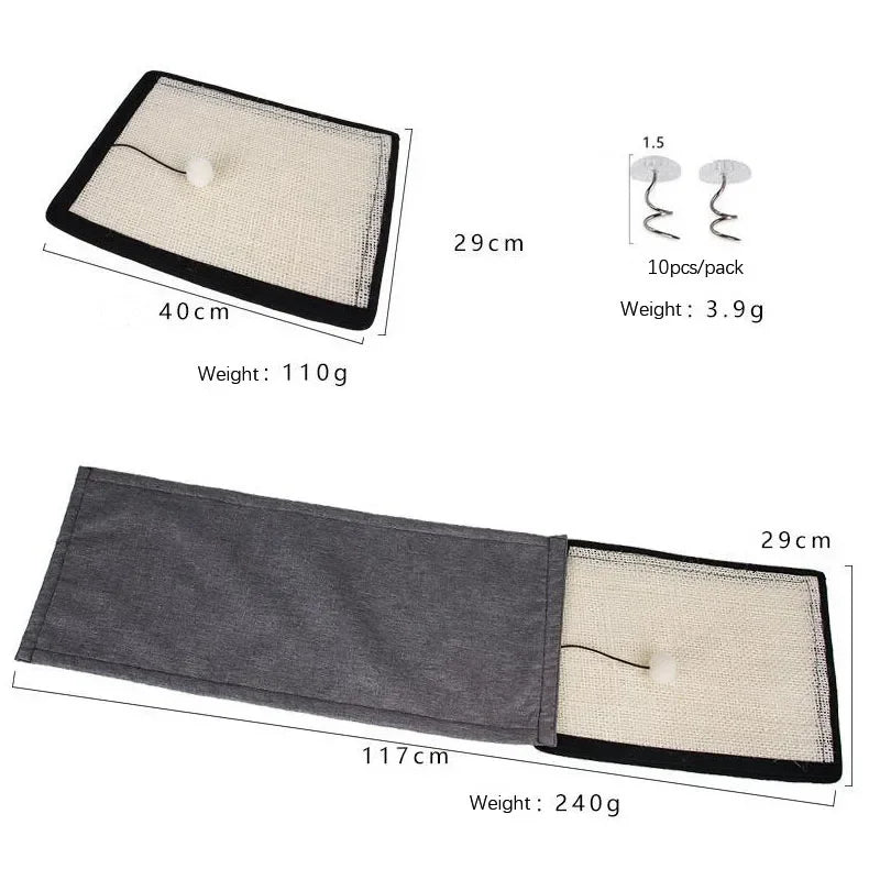tapis sisal griffoir moderne protecteur meuble chat texture rugueuse beige gris noir