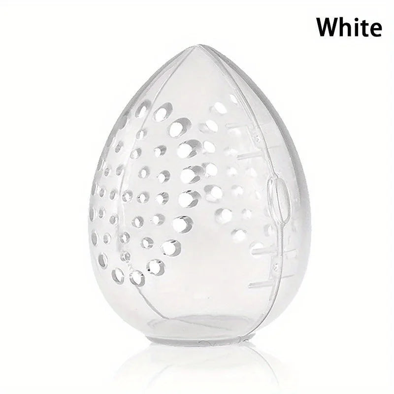 rangement maquillage transparent moderne porte tampons perforés doux blanc roseclair organisateur eponge