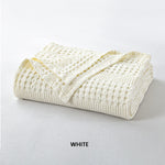 couverture d'été coton bambou solide blanc texture relief moderne