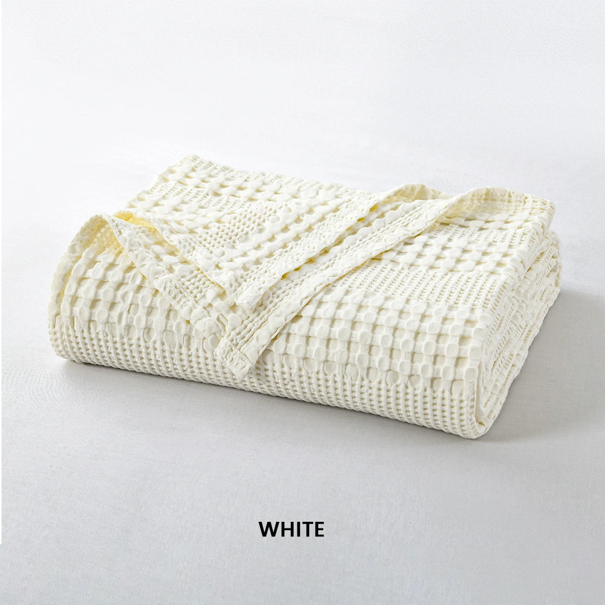 couverture d'été coton bambou solide blanc texture relief moderne