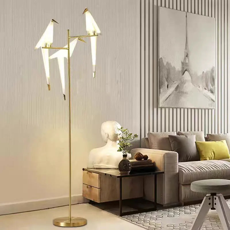lampe poser or blanc origami moderne interrupteur tactile 10w led 249 2000lm