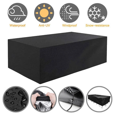 Housse de protection pour meubles de jardin en tissu Oxford argenté