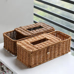 panier serviettes tressé boîte mouchoirs rangement serviettes rustique marron clair amovible hand woven paper