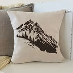 pochoirs stencil montagne arbres géométrique graphique adhésif blanc brun 29.7cm 21cm