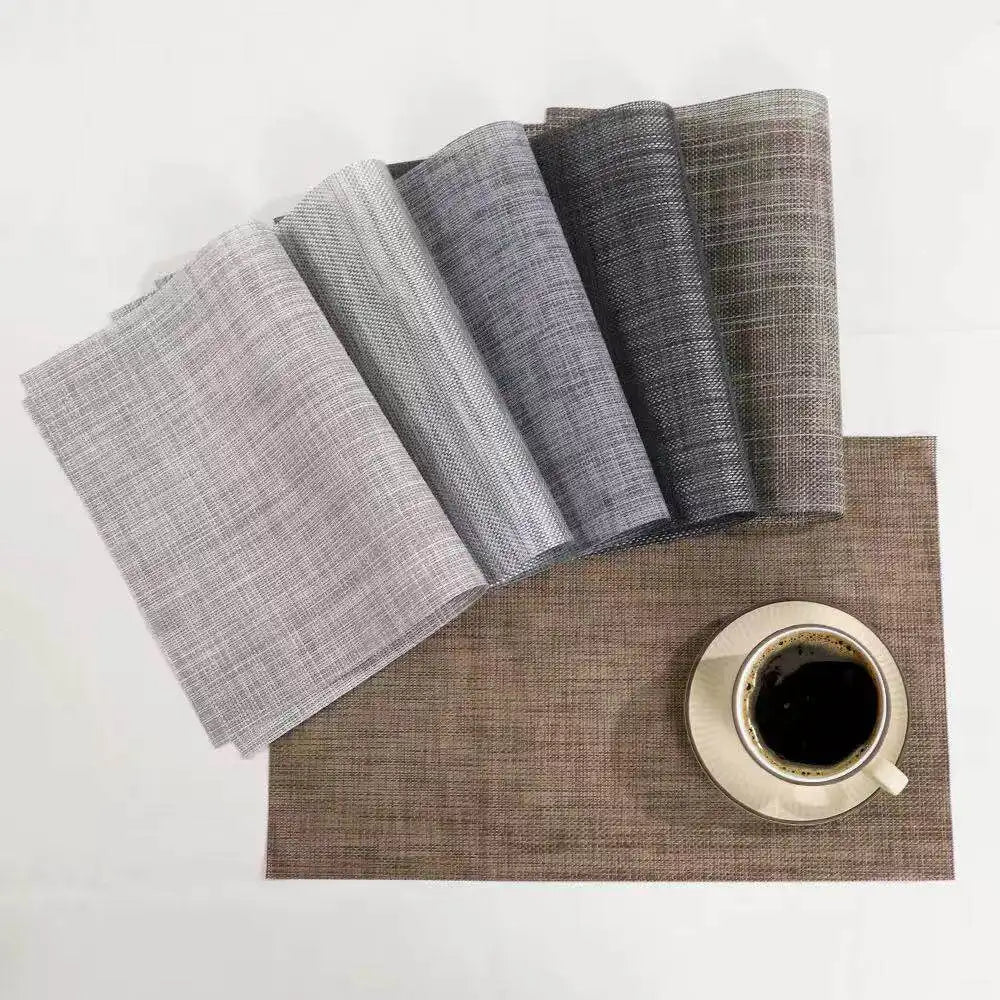 tissu polyester gris moderne résistant abrasion 100x100cm 100x150cm serviettes table