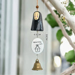 ornements résine cloches jardin japonais totoro animal compagnie motifs bois opaque artisanal