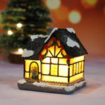 décorations noël miniatures maison guirlandes lumineuses bric rouge noir blanc vert