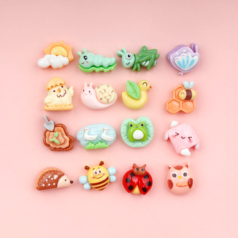 figurines animaux nature kawaii décoratives scrapbooking diy accessoires cheveux mignon enfantin